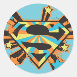 Logo für farbige Supergirl-Stars Runder Aufkleber