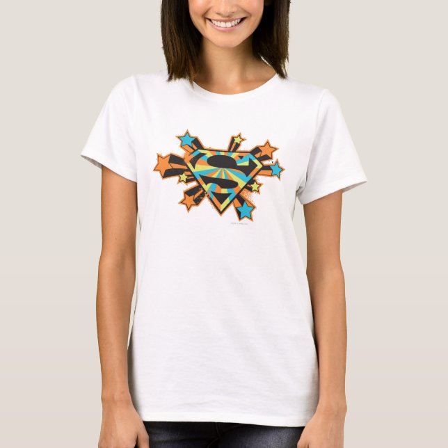 Logo für farbige Supergirl-Stars T-Shirt (Vorderseite)