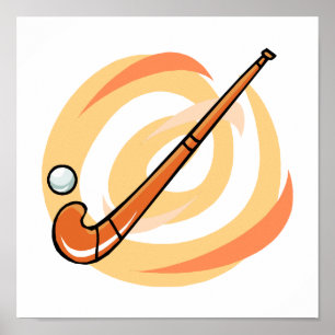 Logo für Feldhockey-Orange Poster