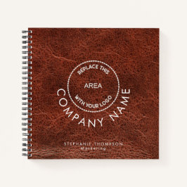 Logo für Firmenmitarbeiter QR Braun Imitate Leathe Notizbuch