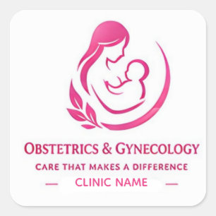 Logo für Frauenheilkunde-Praxis zur Markenbildung  Quadratischer Aufkleber