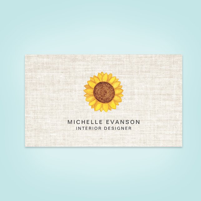 Logo für gelbe Sonnenblumen in Aquarellfarben auf  Visitenkarte (Von Creator hochgeladen)
