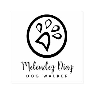 Logo für geometrische Paw Print Modern Dog Walker Gummistempel