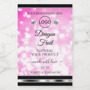 Logo für Girl-Rosa-Glitzer-Produktkennzeichnung Lebensmitteletikett