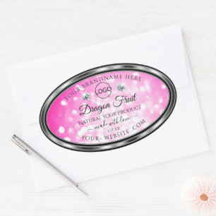 Logo für Girl-Rosa-Glitzer-Produktkennzeichnung Ovaler Aufkleber