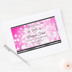 Logo für Girl-Rosa-Glitzer-Produktkennzeichnung Rechteckiger Aufkleber