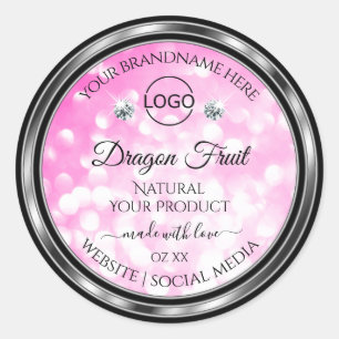 Logo für Girl-Rosa-Glitzer-Produktkennzeichnung Runder Aufkleber