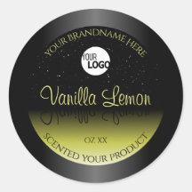 Logo für Glitzer-Etiketten für schwarz-gelbe Produ