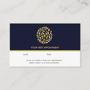 Logo für Gold-Blätter Blau Yoga für Wellness-M Visitenkarte
