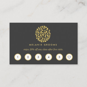 Logo für Gold-Blätter GRAU Yoga für Wellness-M Visitenkarte