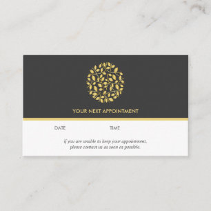 Logo für Gold-Blätter Grau Yoga für Wellness-M Visitenkarte