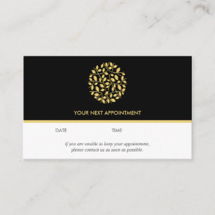 Logo für Gold-Blätter Schwarz Yoga für Wellnes Visitenkarte