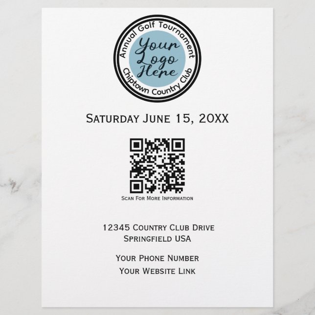 Logo für Golfturniere oder Veranstaltungen persona Flyer (Vorne)