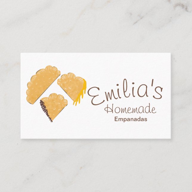 Logo für hausgemachte Empanadas-Handzeichen Visitenkarte (Vorderseite)