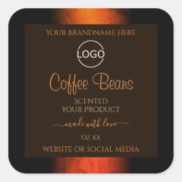 Logo für hellbraune Marmormarken Quadratischer Aufkleber