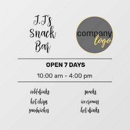 LOGO FÜR KLEINE GESCHÄFTSSTUNDEN FENSTERAUFKLEBER