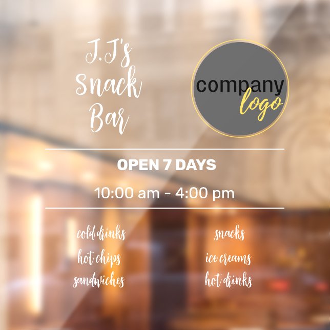 LOGO FÜR KLEINE GESCHÄFTSSTUNDEN FENSTERAUFKLEBER (Blatt 2)