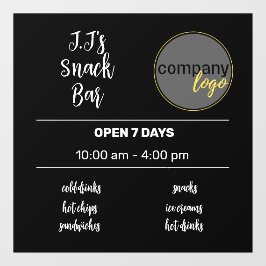 LOGO FÜR KLEINE GESCHÄFTSSTUNDEN FENSTERAUFKLEBER