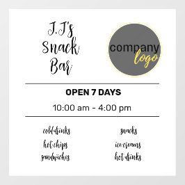 LOGO FÜR KLEINE GESCHÄFTSSTUNDEN FENSTERAUFKLEBER