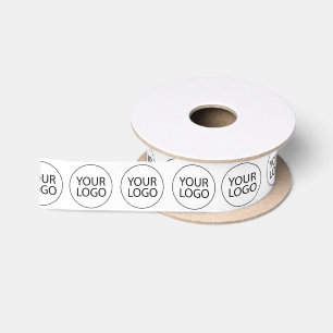 Logo für kundenspezifische Unternehmen Schwarz-wei Satinband