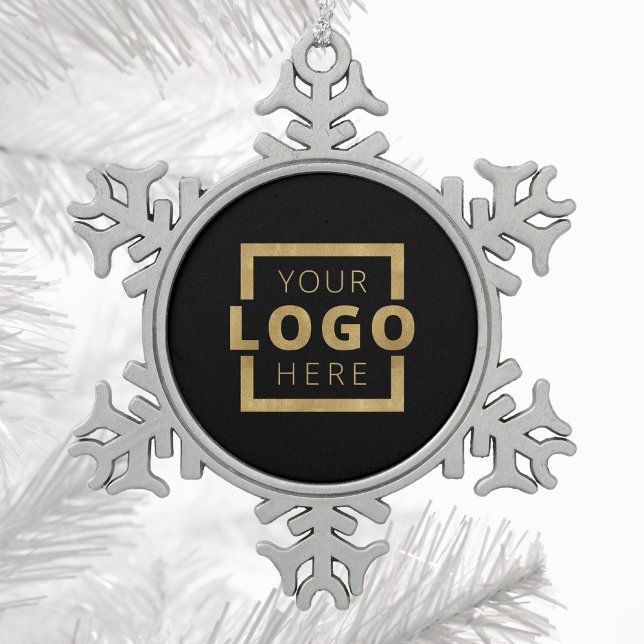 Logo für kundenspezifische Unternehmen Weihnachten Schneeflocken Zinn-Ornament (Von Creator hochgeladen)