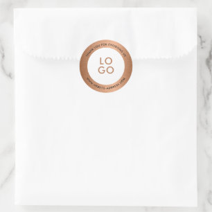 Logo für Kupferbraun-Metallic-Textur Runder Aufkleber