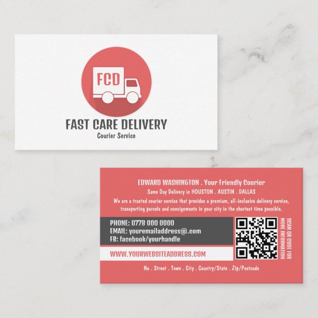 Logo für Kurierdienste, Kurierdienst Visitenkarte (Vorne/Hinten)