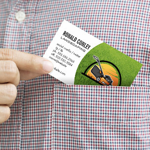 Logo für Landschaftsgestaltung Rasenmäher Visitenkarte