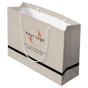 Logo für Light Tan + Black Text Company Business L Große Geschenktüte