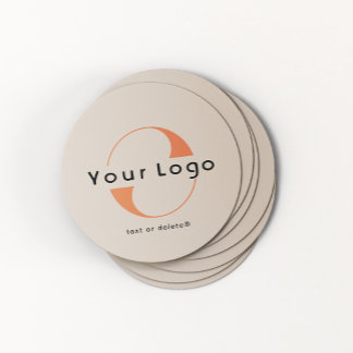 Logo für Light Tan + Black Text Company Business Runder Pappuntersetzer