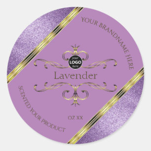 Logo für lila Glitzer- und Gold-Verzierte Produktk Runder Aufkleber