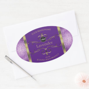 Logo für lila Goldprodukte-Labels für Glitzer-Gren Ovaler Aufkleber