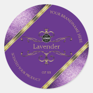 Logo für lila Goldprodukte-Labels für Glitzer-Gren Runder Aufkleber