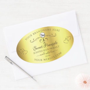Logo für Luxuriöse Gold-Produktkennzeichnungen Ver Ovaler Aufkleber