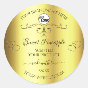 Logo für Luxuriöse Gold-Produktkennzeichnungen Ver Runder Aufkleber