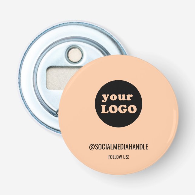 Logo für Minimalistische Pfirsichfirmen Flaschenöffner (Vorderseite)