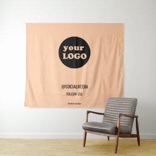 Logo für Minimalistische Pfirsichfirmen Wandteppich