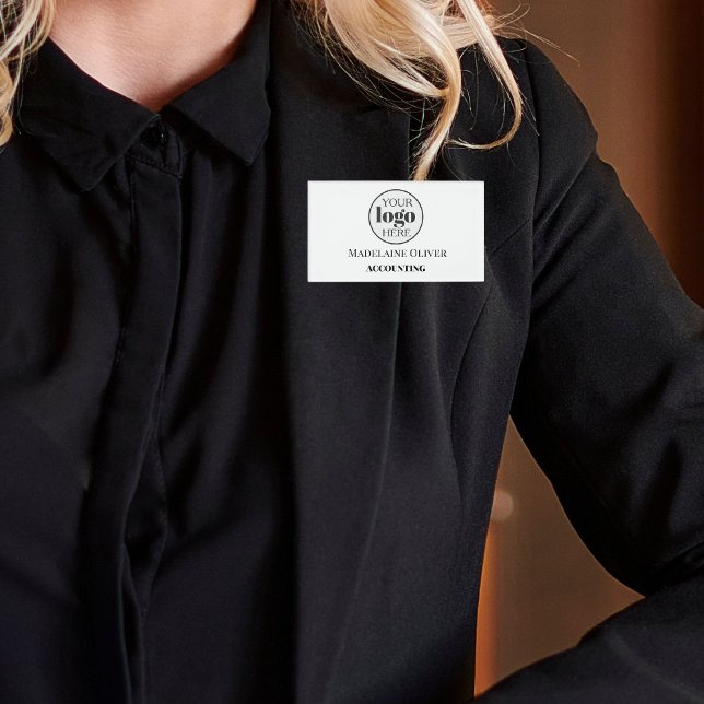 Logo für Mitarbeiter: Weiß Schwarz Namenschild (Von Creator hochgeladen)