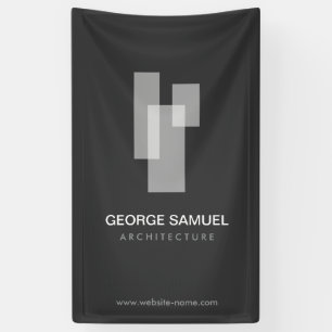 Logo für moderne Architekturblöcke in Weiß/Grau Banner