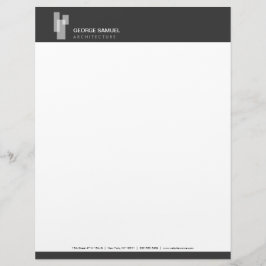 Logo für moderne Architekturblöcke in Weiß/Grau Briefbogen