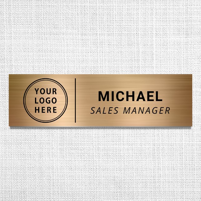 Logo für moderne Unternehmen Gold Namensschild (Von Creator hochgeladen)