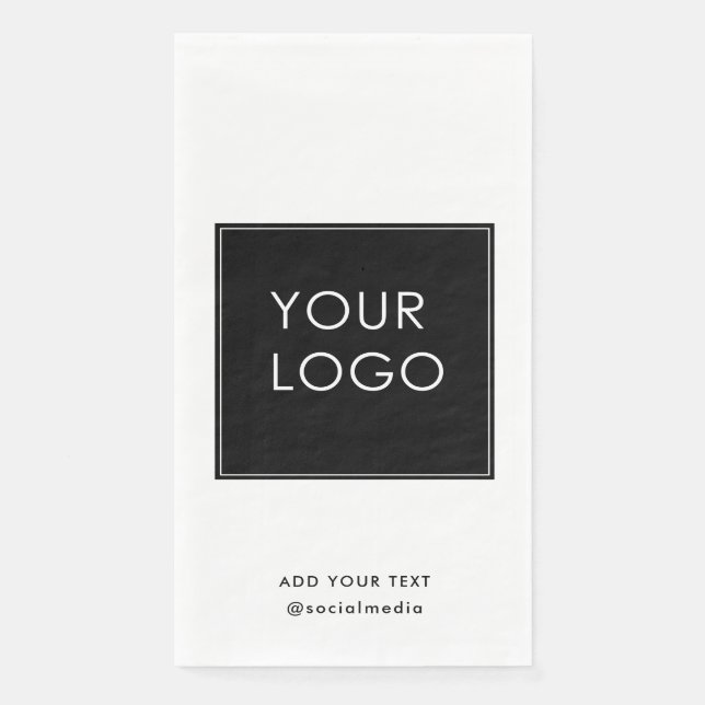Logo für moderne Unternehmen Weiß Serviette (Vorderseite)