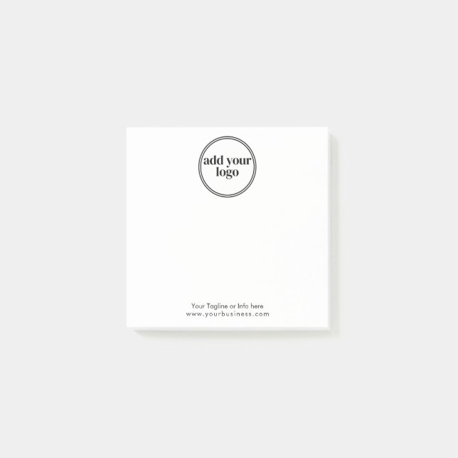 Logo für moderne White Business Custom Company Post-it Klebezettel (Vorderseite)
