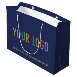Logo für Navy Blue Business-Geschenktasche für Unt Große Geschenktüte