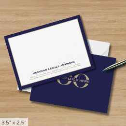 Logo für Navy Blue und Gold Mitteilungskarte