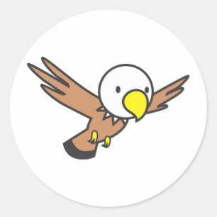 Logo für Niedliche Adler-Cartoon Runder Aufkleber