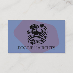 Logo für niedliche Herzklopfen für Hunde Groomer Visitenkarte