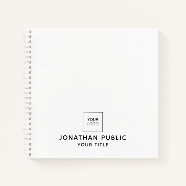 Logo für Notebook-Werbefirmen Hier Personalisiert Notizbuch (Vorderseite)