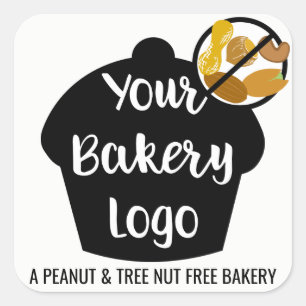 Logo für "Peanut Tree Nut Free Bakery" Quadratischer Aufkleber