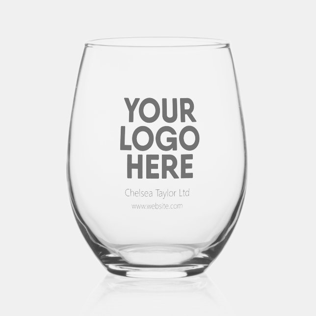 Logo für personalisierte Unternehmen Weinglas Ohne Stiel (Vorderseite)